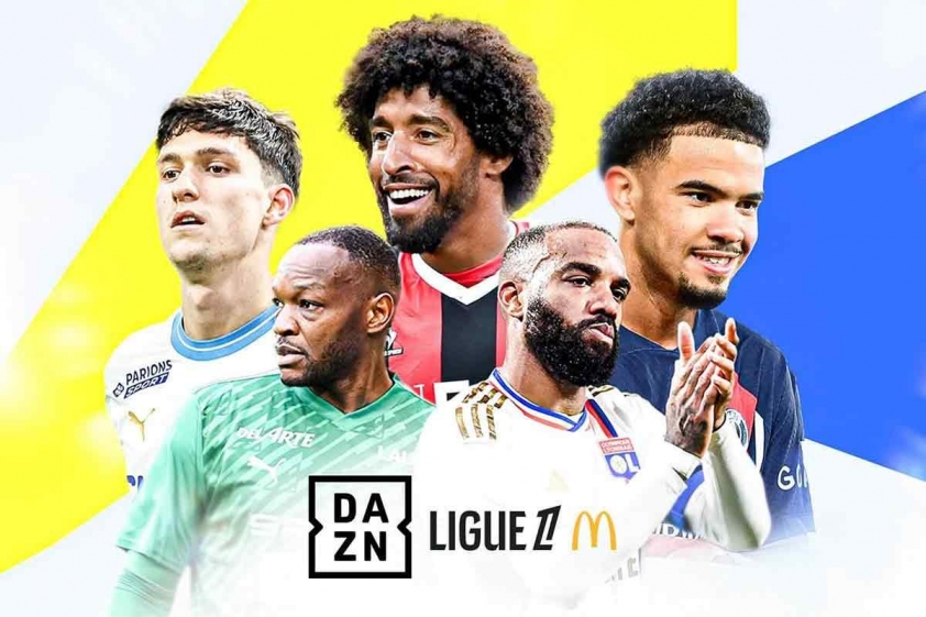 DAZN lỗ cực nặng khi cố gắng mua bản quyền Ligue 1 2024/25, với tham vọng phổ biến giải đấu cho đại chúng (Ảnh: DAZN).