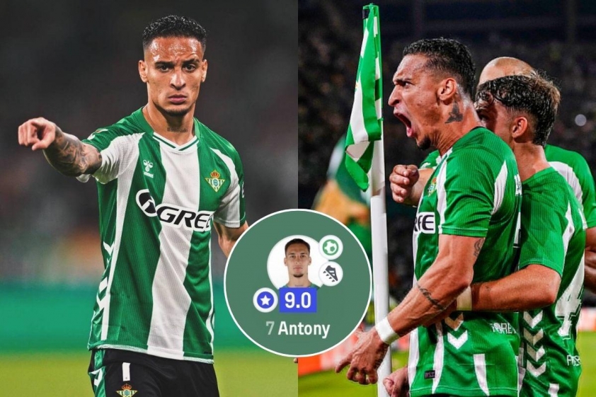 Antony được Sofascore chấm điểm cao nhất trận đấu.