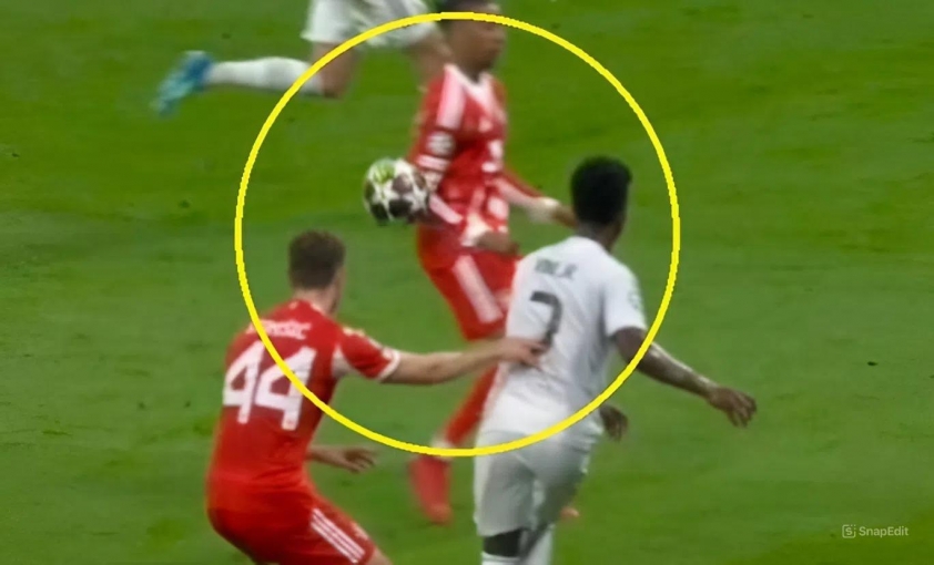 Tài huống chạm tay gây tranh cãi trong trận thua của Real Madird 818463